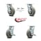 Service Caster 6 Inch Thermoplastic Rubber Caster Set with Roller Bearing 2 Swivel Lock 2 Brake SCC-30CS620-TPRRD-BSL-2-TLB-2 - alternate 2